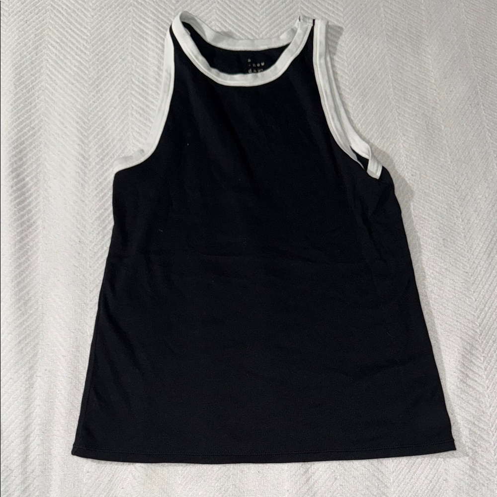 a new day Black and White Tank Top